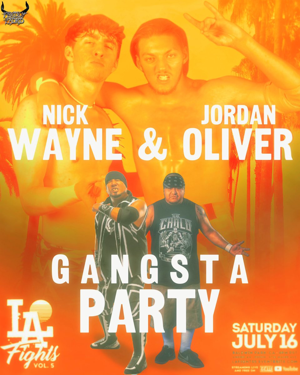 freddy2faded's tweet photo. Feels Like Summer
#wrestling #prowrestling #LAFights #LAFights5 #NickWayne #JordanOliver #BBoy #LilCholo #GangstaParty https://t.co/ZZ8RFGPOze