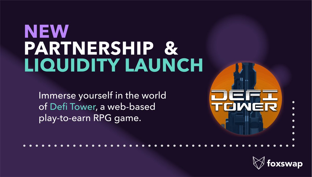 Foxswap partners with folks at <a href="/DeFiTower/">DeFiTower.ONE💔</a> who decided to launch their token on our DEX showing true commitment to <a href="/harmonyprotocol/">Harmony 💙</a> in this time 💙

Tune in for an AMA with the team at our discord this Thursday, 5PM UTC