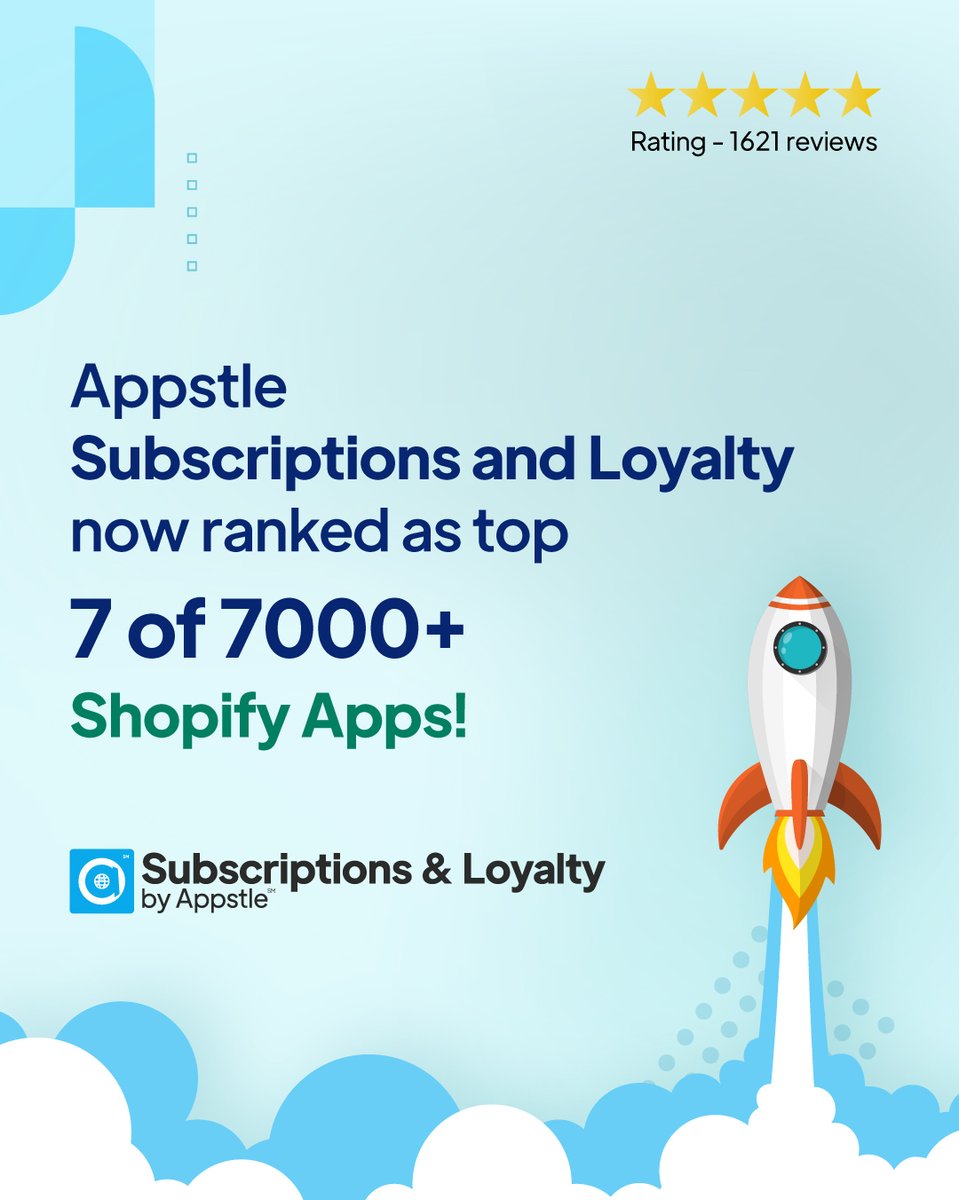 AppstleInc's tweet photo. We rank #7 out of 7000+ Shopify apps on the Appstore!🚀
The journey to the top has been incredible; the next stop is #1.
Thanks for trusting us to run your subscription business. We promise never to let you down.
https://t.co/st3yc6O7kb
#shopifysubscription #shopifyplus https://t.co/7YJdrFIKEy
