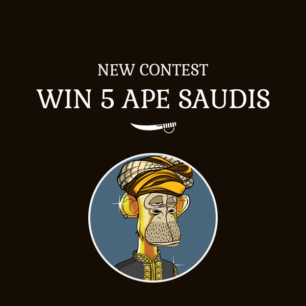 🇸🇦 Win 5 Ape Saudis 🇸🇦

A journey of a thousand miles begins with the first step 
We are ready to make our bids #MAXBIDDING 🚀

1. Update your PFP with Bored Ape Saudis ✅
2. Like and retweet ✅

The raffle will end in 24 hours 🐫🇸🇦

#NFT #NFTGiveaway
