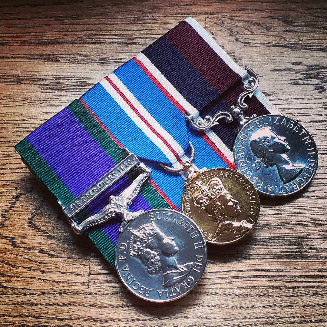 Ubiquemm's tweet photo. Air operations iraq RAF long service group completed, these were is a bad state but have come up lovely #ubique_medal_mounting #createdwithcare #royalairforce #optelic #raflongservice #britishforces #veterans https://t.co/AFHFZt1Foq
