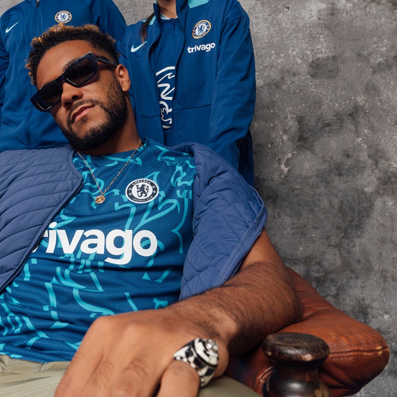ChelseaFC's tweet photo. That new pre-match shirt! 🤤

Level up your Chelsea wardrobe with @nikefootball from our online megastore now! ⤵️