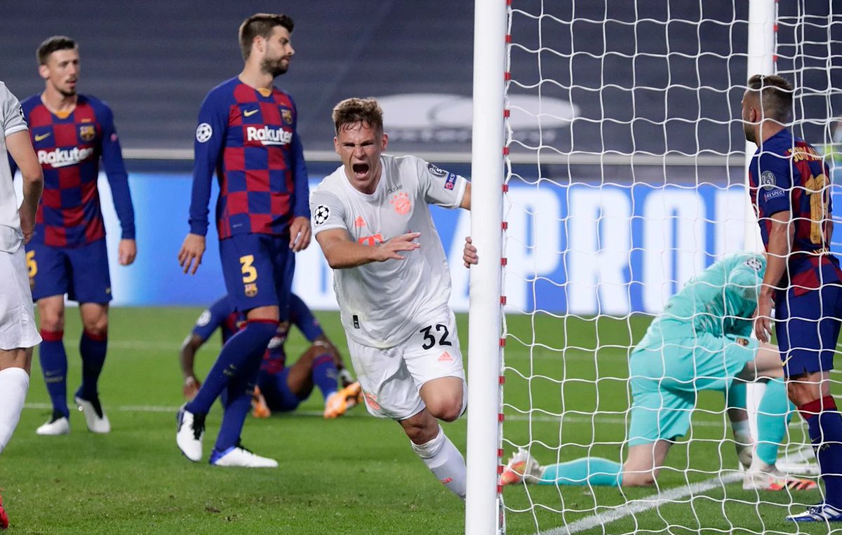 CKloppinho's tweet photo. Im @ChampionsLeague Achtelfinale haben wir uns souverän in Hin- und Rückspiel gegen den @FCBarcelona mit insgesamt 5:1 durchgesetzt! 🔥🦾 #WINNER #winnerstays #MiaSanMia #FCBayern #ChampionsLeague ❤️⚡️🔴⚪️ https://t.co/gSwStPtOHO