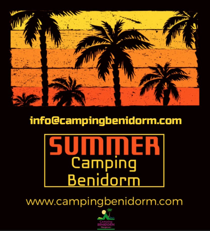 Enjoy Camping Benidorm, your family and your friends.
Now is the time for that getaway you wanted so much...
Any query related to Camping Benidorm.
You have direct mail with the office.
Where all questions will be answered directly.

info@campingbenidorm.com