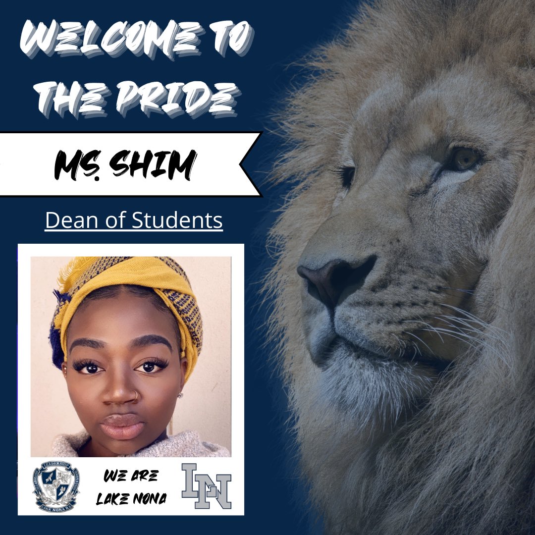 The next Lion we are proud to introduce to our Pride this year is Ms. Shim, who will be joining our Discipline department as a Dean of Students. Ms. Shim will be joining us from Jacksonville, and she is looking forward to growing and learning from her new Lion family!