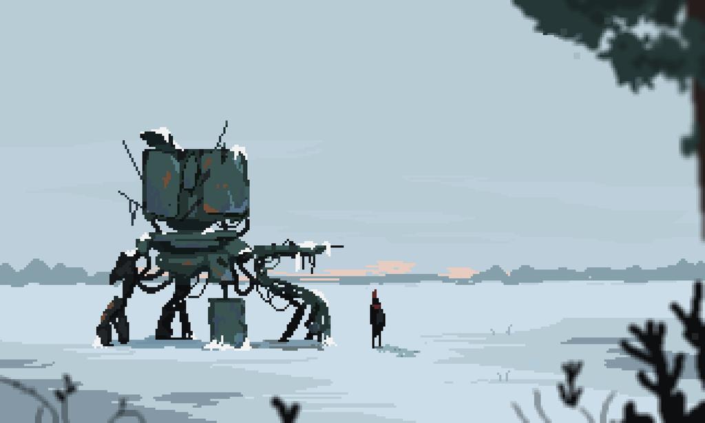 penusbmic's tweet photo. Hey #PortfolioDay I'm the world's okayest dad that pixels. I typically do dark sci-fi weird things. #pixelart https://t.co/xozbxSDQ5l