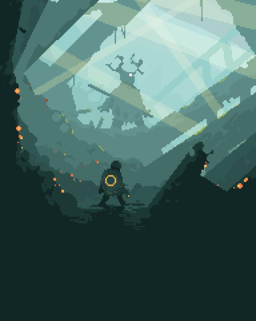 penusbmic's tweet photo. Hey #PortfolioDay I'm the world's okayest dad that pixels. I typically do dark sci-fi weird things. #pixelart https://t.co/xozbxSDQ5l