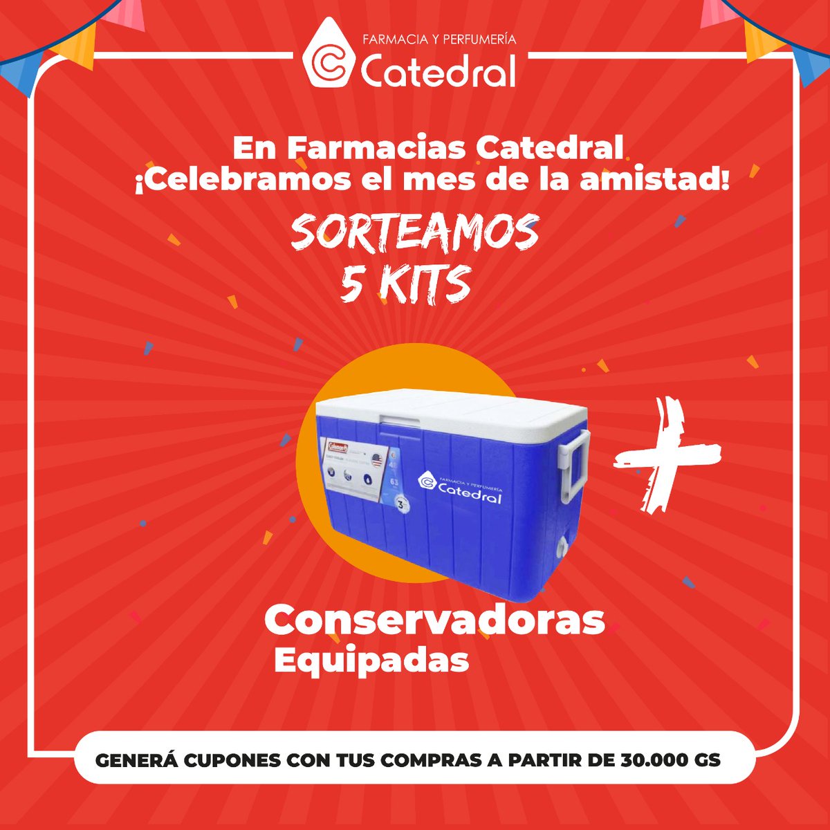 FarmaCatedral's tweet photo. Premiamos a quienes hacen parte de nuestra vida como una verdadera familia✨🤩💥
Con tus compras a partir de 30.000 gs. generas cupones electrónicos para participar del sorteo de 5 kits ideales para compartir con quienes son la familia que uno elige 🥳 https://t.co/C0ZKlZXh6B