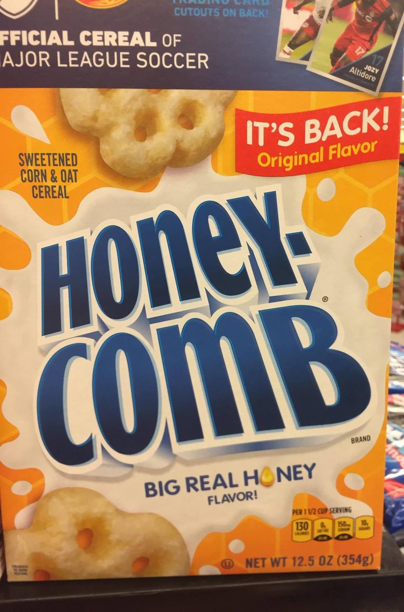DommelJason's tweet image. I went back in FB time to locate documentation of when Post fixed Honeycomb after insulting us with a disgusting, nearly fluorescent yellow impostor. It was 2018. Post, please don’t ruin Fruity Pebbles for me now!