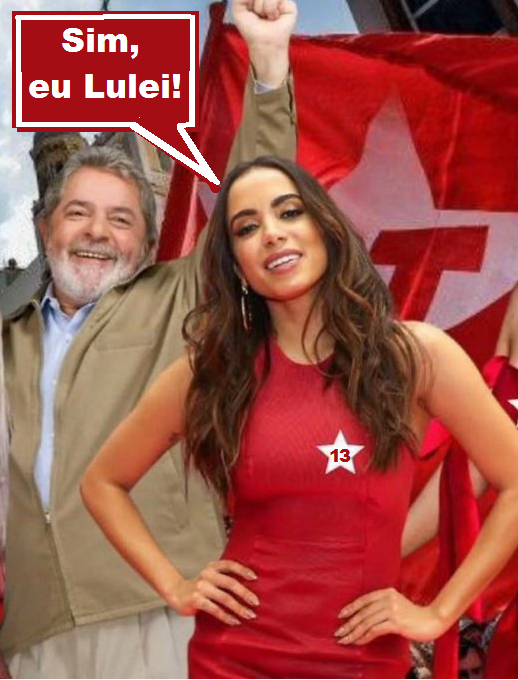 mloshine's tweet photo. Faz o L!  
E Anitta é Lula!
Carluxo sentiu.
Anitta está com Lula e não com o Bozo porque
BOLSONARO DEFENDE BANDIDO. https://t.co/HHQ13S3DbX