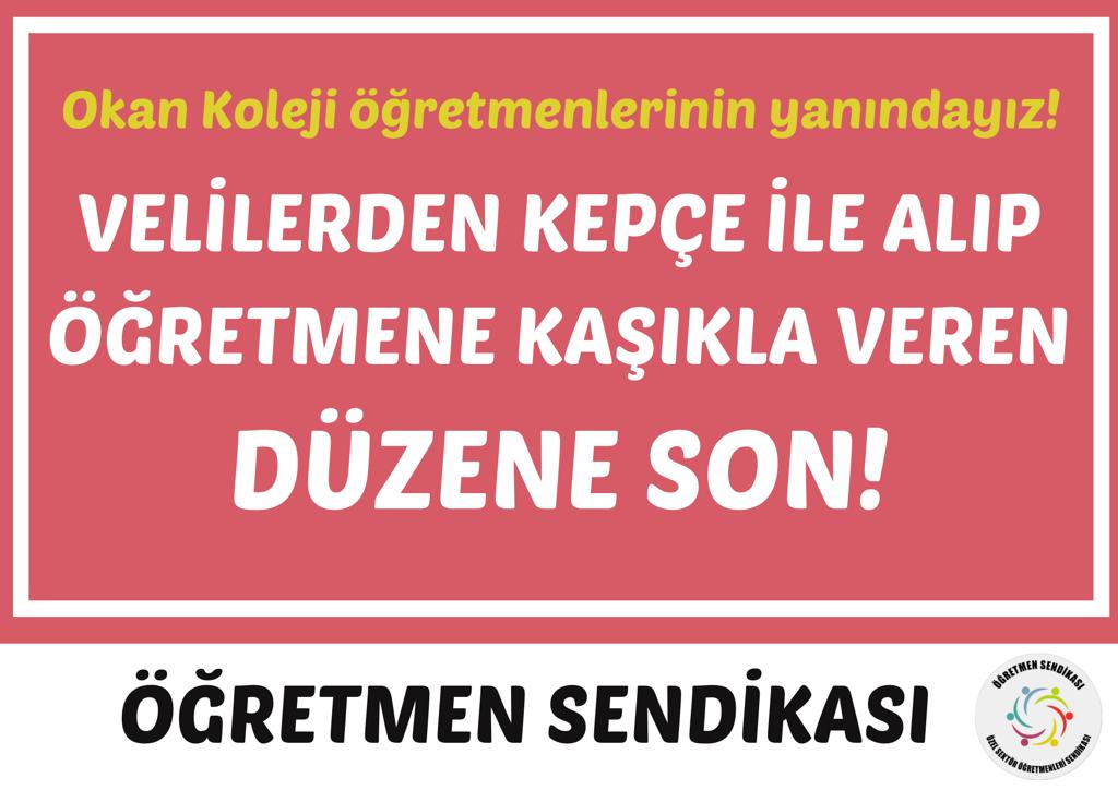 MedicanaCal's tweet photo. @okankoleji gibi eğitim öğretim yuvası olmaktan çıkıp birer fabrikaya,sömürü yuvasına dönen kurumlarda yaşanan mobingten, hak gasbından, emek sömürüsünden haberiniz var mı? @tcmeb 
@ogretmensendika sından haberiniz var mı? Elbette var. Bilin ki öğretmenler yalnız değil. https://t.co/bB0qIlG6Qz