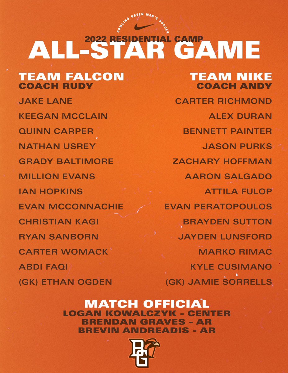 BGSUSoccerCamps's tweet photo. 🚨ALL-STAR GAME🚨

Here are the rosters for the 2022 All-Star Game! https://t.co/goHHnrUdLe