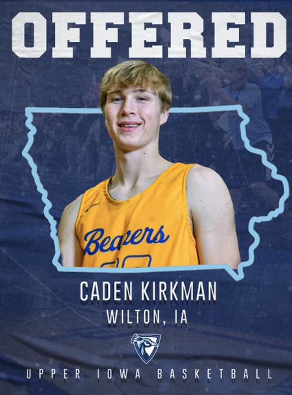 caden_kirkman's tweet photo. After a great visit, I am blessed to have received an offer from Upper Iowa University! Thank you @bjmckowen @CoachHookUIU @IA_Barnstormers https://t.co/Fak5jxS8DX