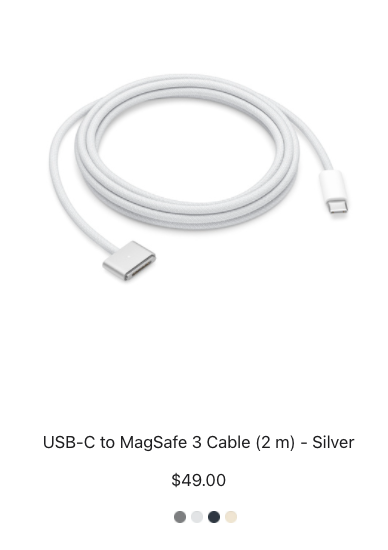 USB-C to MagSafe 3 Cable (2 m) - Silver