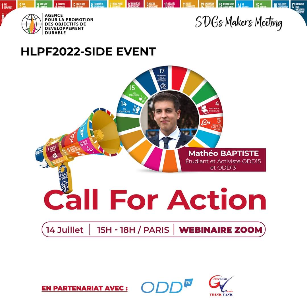 oddtvlive's tweet photo. 📍SDGs Makers Meeting ||

Organisé par l'Agence pour la promotion des #ODD et ses partenaires, le #SideEvent dénommé #CallForAction se tiendra en ce 14 juillet via Zoom. Un rendez-vous pour échanger et partager des initiatives inspirantes d'acteurs engagés pour l'atteinte des ODD https://t.co/PtO6iWSWui