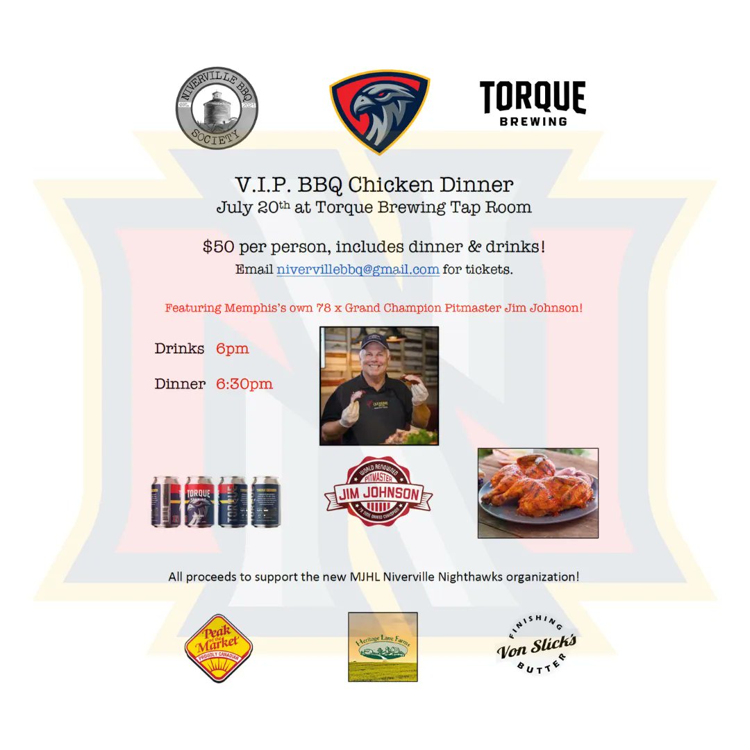 Our pals at <a href="/torque_brewing/">Torque Brewing</a> are hosting the legendary Niverville BBQ Society on July 20th! Grab your tickets and get out your stretchable meat pants!