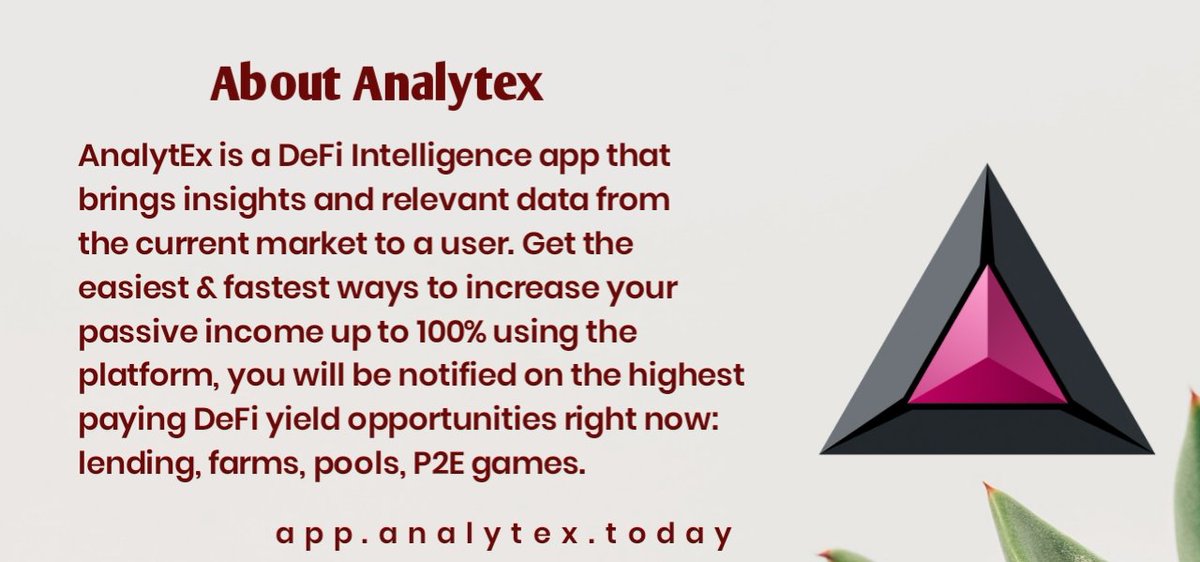 itzdoremi's tweet photo. If you need a platform that will increase your passive earning  you should look up @AnalytexToday 

Visit https://t.co/YSK8EhZNaM

#FreeMint #NFTGame #Web3 https://t.co/85wuyQ1fmn