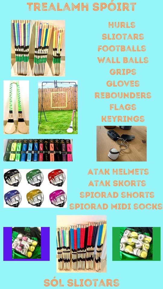 Solsliotars's tweet photo. Trealamh Iomána, Camógaíochta agus CLG.
Suite i nGleann Gormlaithe
Hurling, Camogie & GAA Equipment
Based in Glengormley
#Hurling #Camogie #Sliotars #Hurls #Hurleys #GAA #Gaeilge https://t.co/SuFHUZM6sV