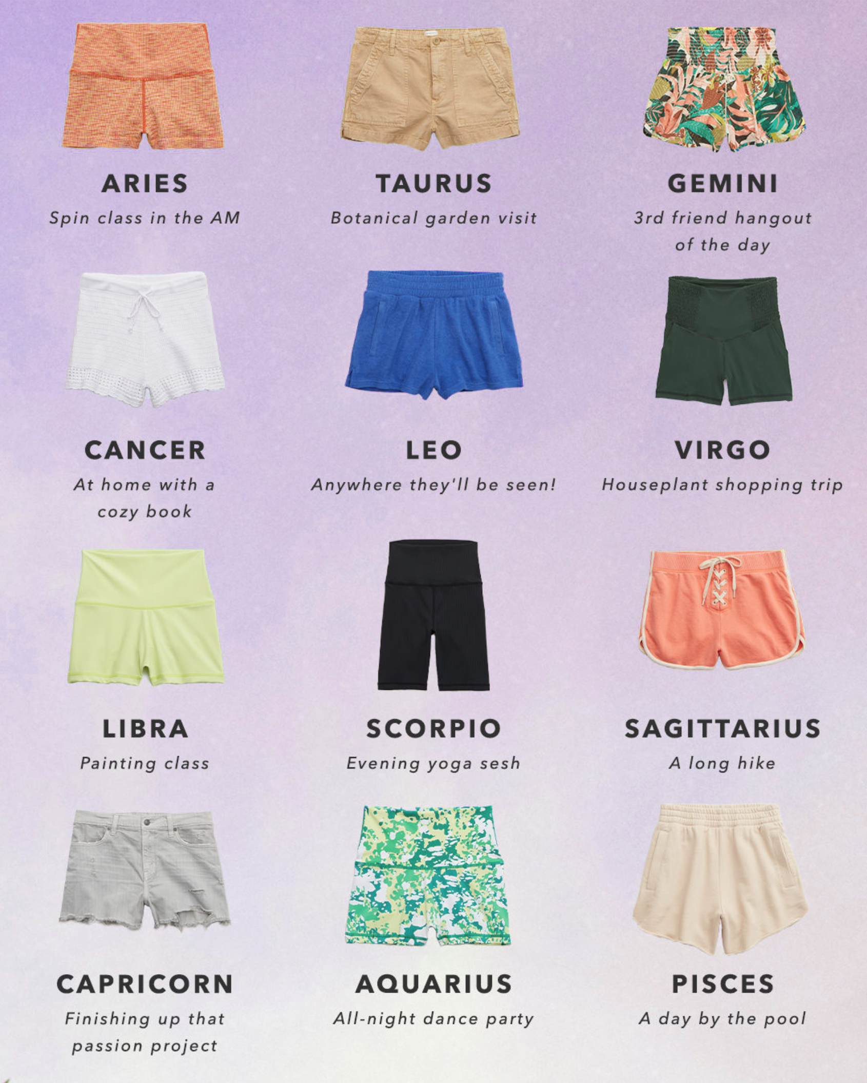 thepencentre on X: ☀️ @Aerie has shorts for every sign of the