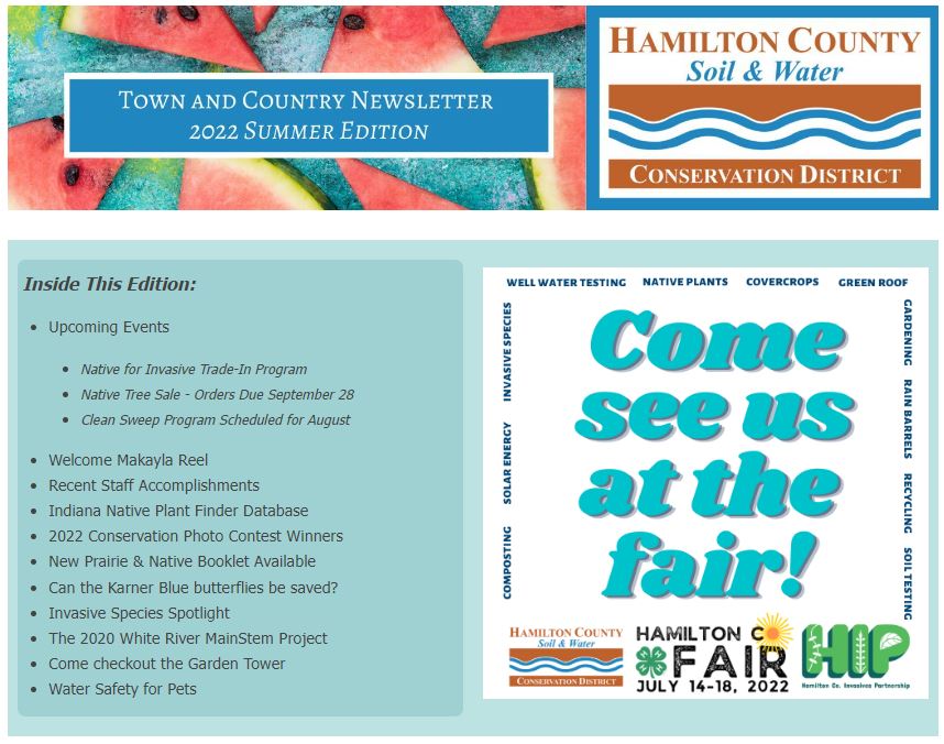 HamiltonSWCD's tweet image. We just released our summer edition of the Town and Country Newsletter. You'll find valuable information inside👇👇👇 take a look. #conservationeducation #hamiltonswcd #summer2022 
hamiltonswcd.org/newsletter.html