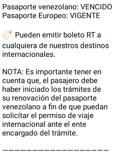 TiaGorrito's tweet photo. Agente de viajes me envía esta información sobre "nuevos requisitos para viajar con pasaportes vencidos". Asumo que viene de Laser Airlines por el #InfoLaser.
🚨SAIME NO TIENE PREVISTO REABRIR LA TRAMITACIÓN DE SOLICITUD/RENOVACIÓN DE PASAPORTES???🚨 https://t.co/q3gVO8n2HP