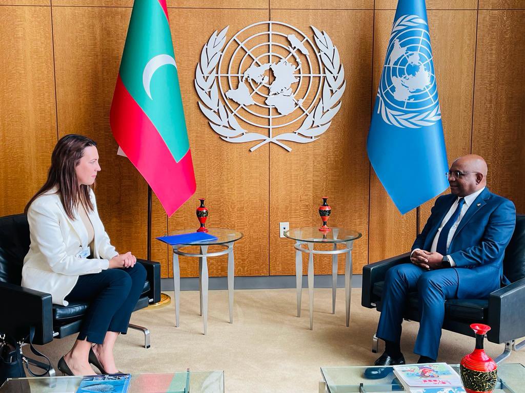 UN_PGA's tweet photo. Good to meet H.E. Ms. @anita_muizniece, Minister of Education of Latvia.

Congratulated 🇱🇻 for presenting its VNRs for the 2nd time.

Discussed a range of issues including the importance of youth engagement in multilateralism, the Ukraine crisis and its global implications. https://t.co/CW3hsHrIuI