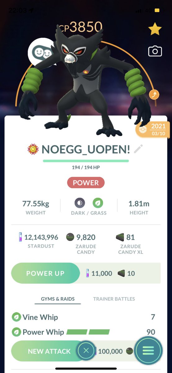 aPokespokes's tweet photo. This is taking FOREVER 😂 117 to go! 😅 #PoGO #PokemonGO #Zarude #XLCandy #LongGrind https://t.co/OtaKUf1sUC