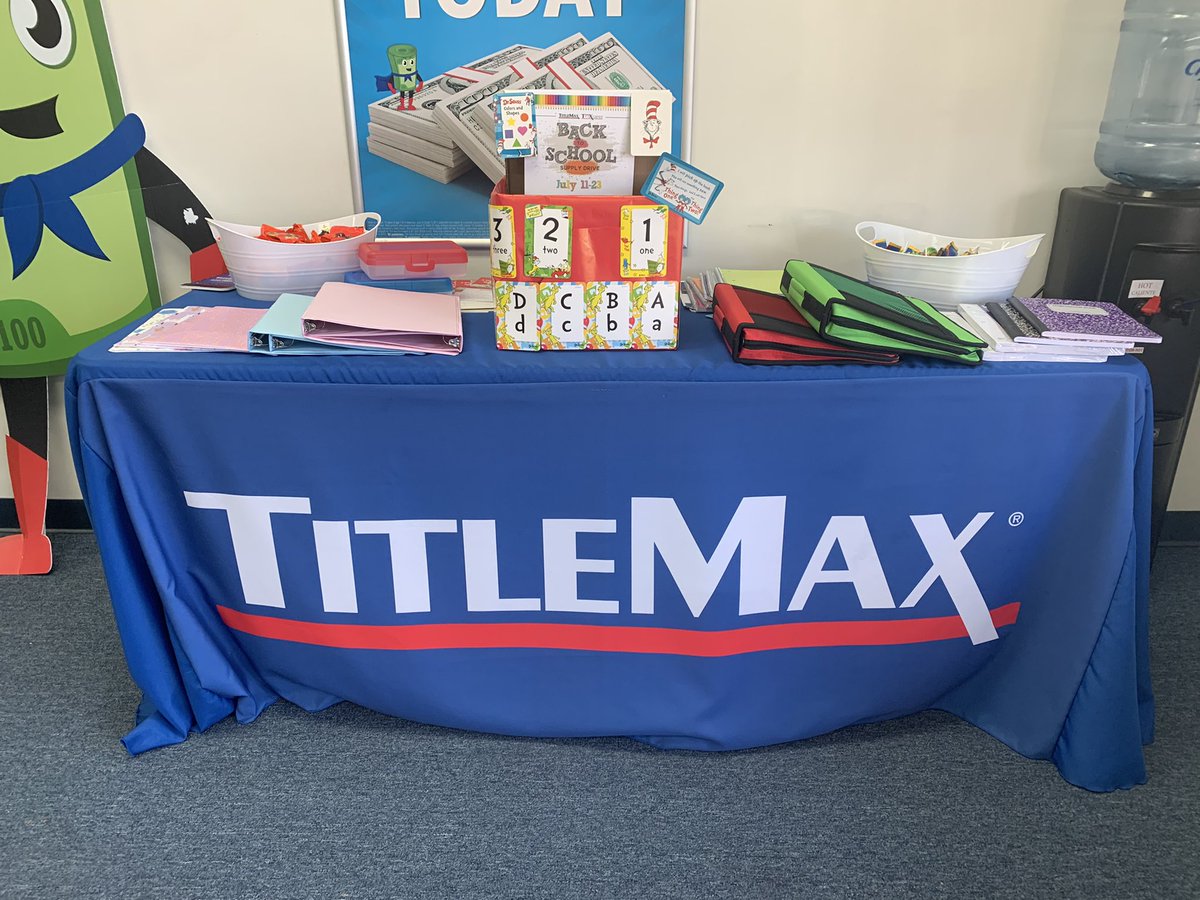 Titlemax has started its yearly back to school drive. Please come by and donate anything that you can at 1025 W. Spring St. in Monroe. All donations are going to F.I.S.H. Let’s help them succeed this school year! #TMXCares #TMXFamily @asclay11 <a href="/BruceCantrell6/">bruce cantrell</a>