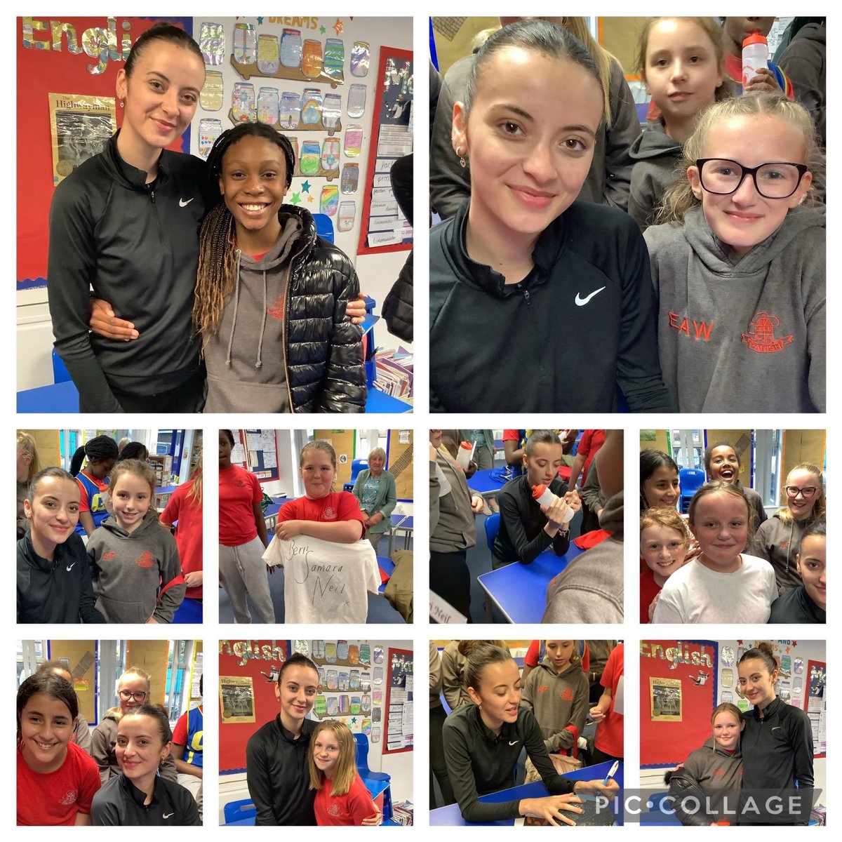 midd_parish's tweet photo. Friday 1st July year 6 girls had their last netball session. On that day we had a very special guest in school for the last training session! Vitality Superleague Netball player and England Rose Berri Neil! This was an amazing opportunity for our girls 🌹 https://t.co/WJznJmzKV4