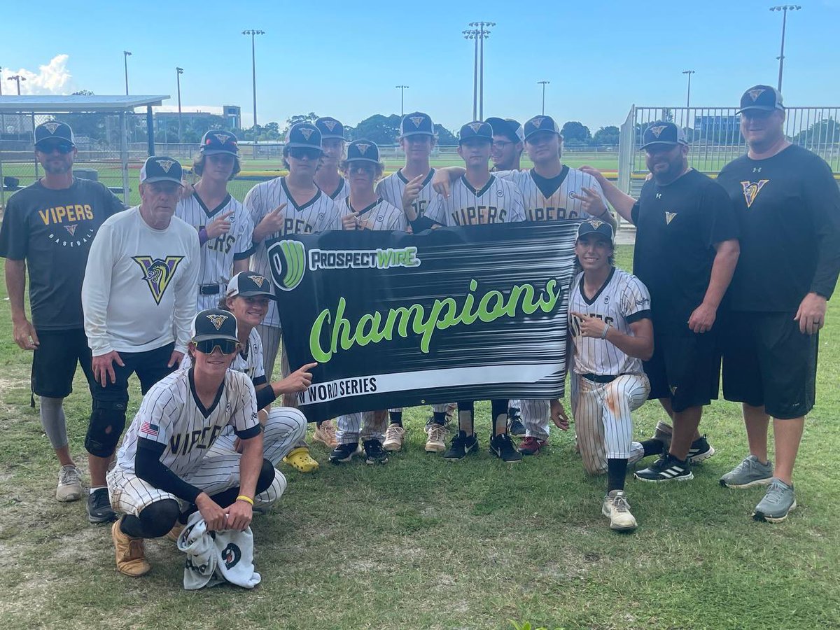 ProspectWire's tweet image. The PW World Series
17U Division

Tournament Co Champions🏆
Vipers Baseball 17U

Tournament Co MVP💪🏼
Grant Jones

#PWBaseball🌎
#PWChampions🏆