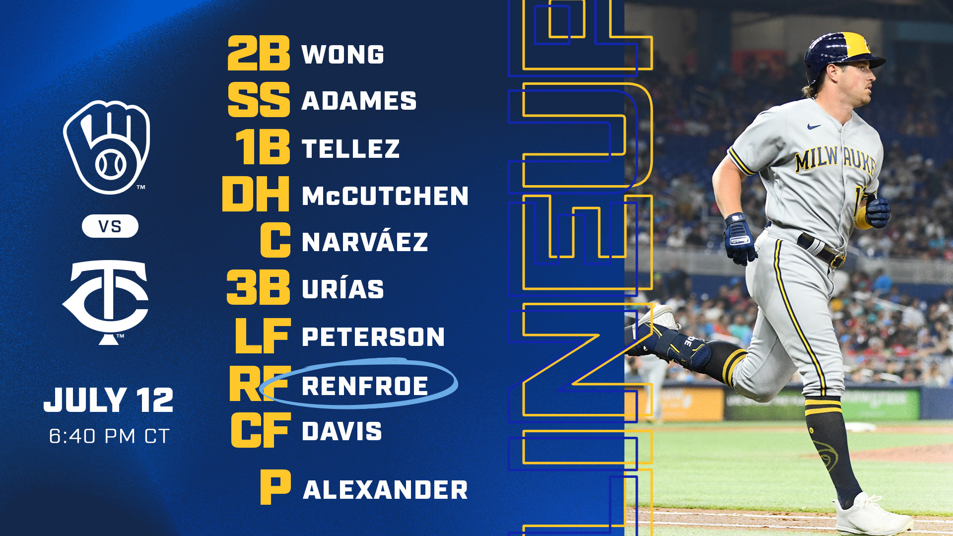 Milwaukee Brewers on Twitter "We've updated our lineup for tonight's