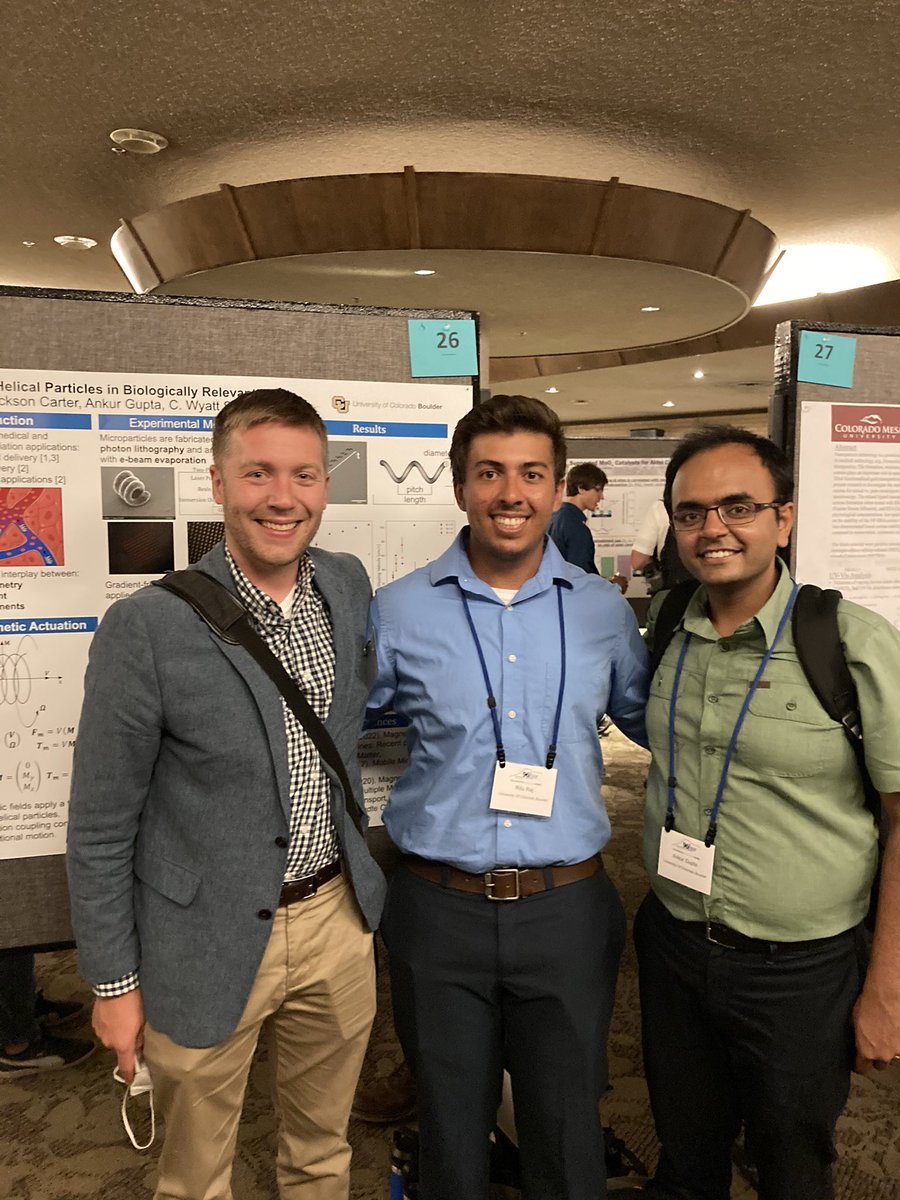 ankurg90's tweet image. And @LIFE_Boulder just finished all our talks &amp;amp; posters at #ACSColloids. Ritu presented his work with @WyattShieldsIV and I in the poster session. Today I and Ritu presented in the Electrokinetics session. 🎉🎉