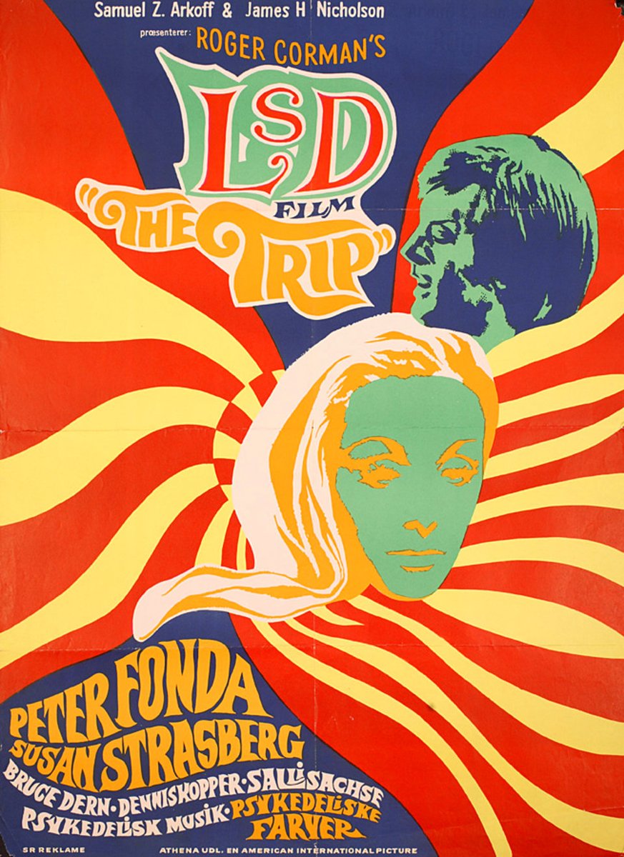 Danish movie poster for #RogerCorman's #TheTrip (1967) #PeterFonda #SusanStrasberg #BruceDern #DennisHopper
