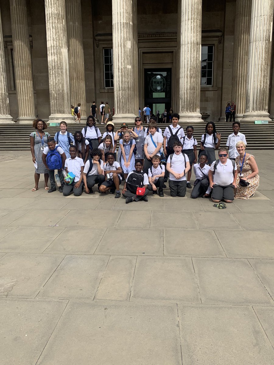 OLSPN3's tweet photo. Year six had a wonderful last trip together today, visiting the British Museum and riding on the brand new Elizabeth Line to get there! #finaltrip #Year6 #OLSPN #SE26 https://t.co/F6zAvlD1or