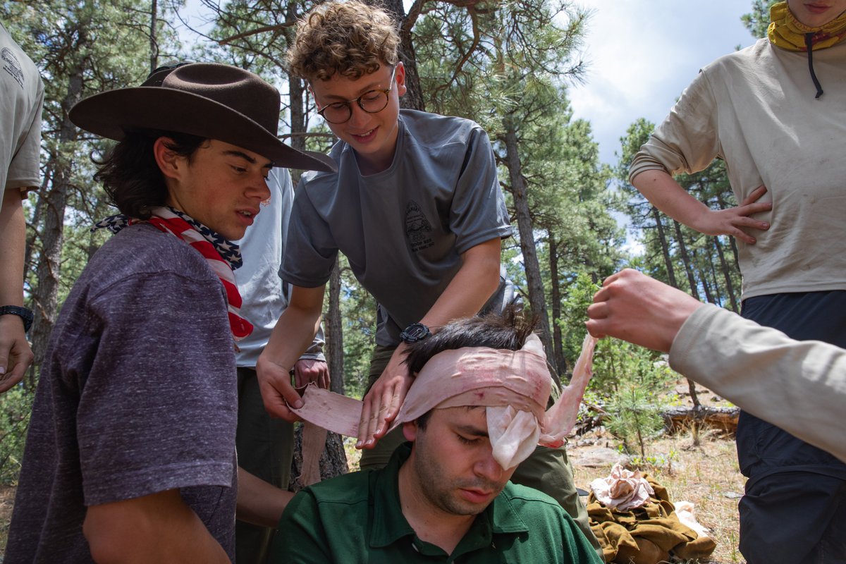 philmont's tweet photo. At Carson Meadows, participants have the opportunity to learn about and respond to search and rescue situations. Staff members simulate first aid emergencies in order to provide participants with high-quality emergency response experience.

📸 :  Ryan Ash

#philmont https://t.co/9SC5ivN9NW