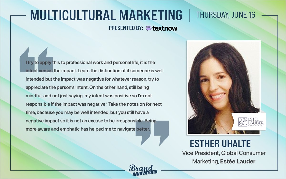 mossappeal's tweet photo. At the recent @BrandInnovators #Multicultural Marketing #BILivecast, @EsteeLauder's VP, Global Consumer Marketing, Esther Uhalte, BROUGHT IT! #ICYMI catch her thought leadership here: https://t.co/Jay5usCkD9 https://t.co/tHyUNHedLe