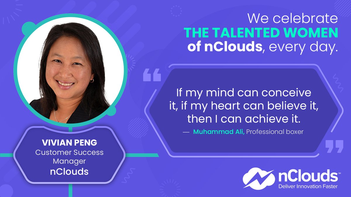 n_Clouds's tweet image. Celebrating our #CustomerSuccess Manager Vivian Peng, who loves delivering successful #DevOps & #AWSinfrastructure initiatives: hubs.la/Q01chpnr0 @AWS_Partners