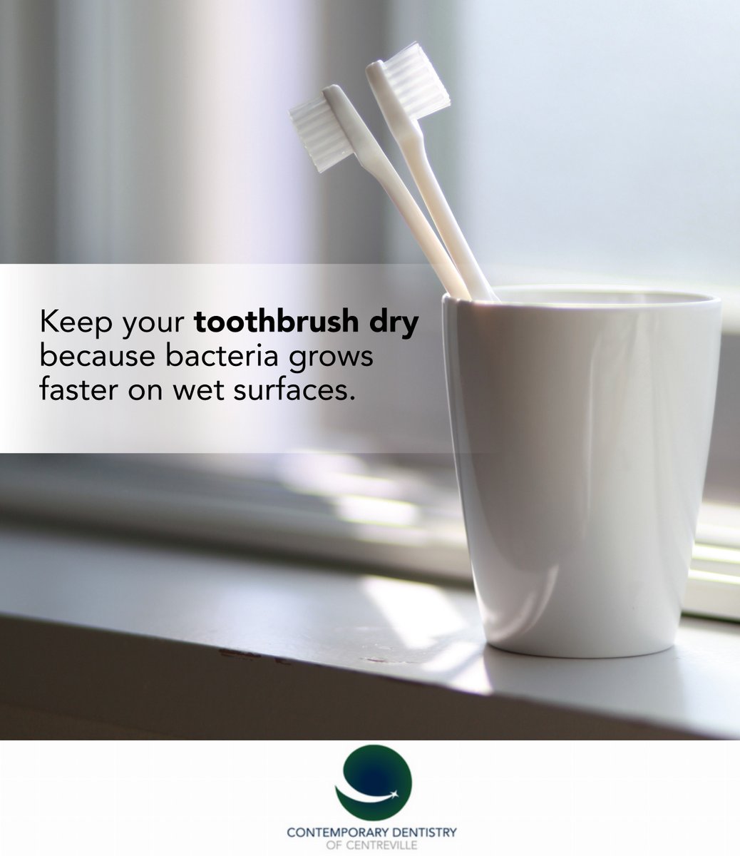 ContemporaryCV's tweet photo. KEEP YOUR TOOTHBRUSH in a dry place after brushing your teeth to avoid bacteria growing on it! #ToothbrushTip #DryPlace #TeethTip #dental https://t.co/Do35TU8SOW