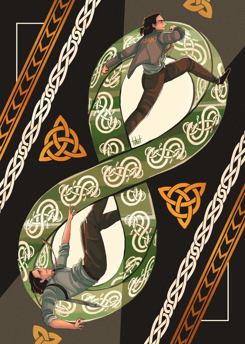 my piece(s) for <a href="/VariantZine/">VARIANT | A Loki Fan Zine 🐍 ✨</a> 🐍✨ laurits seier from ragnarok and a tva loki collab with <a href="/renaitreve/">belle 🍷</a>💖 

bonus piece in replies!