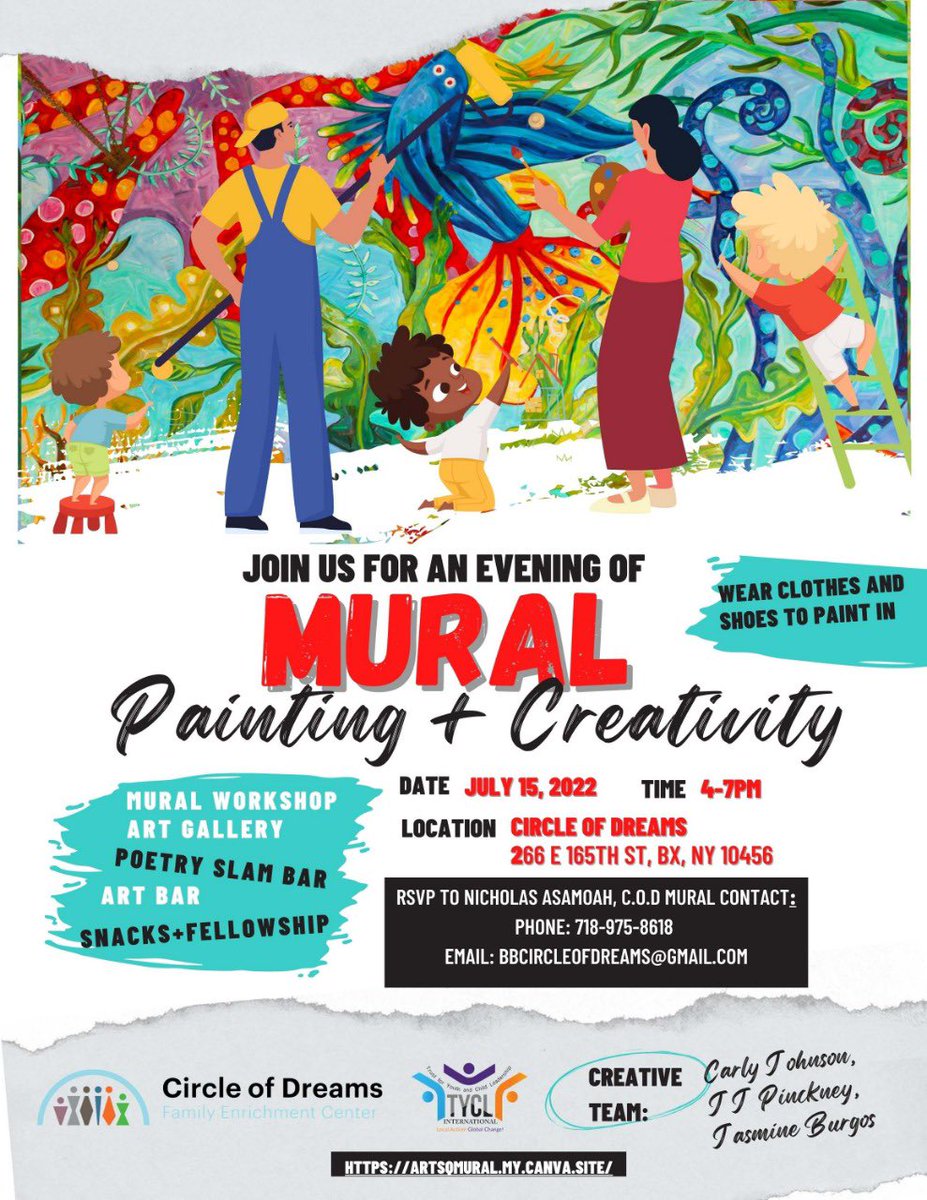 Join us this Friday for an evening of Mural painting and creativity! DM us for more information🎨