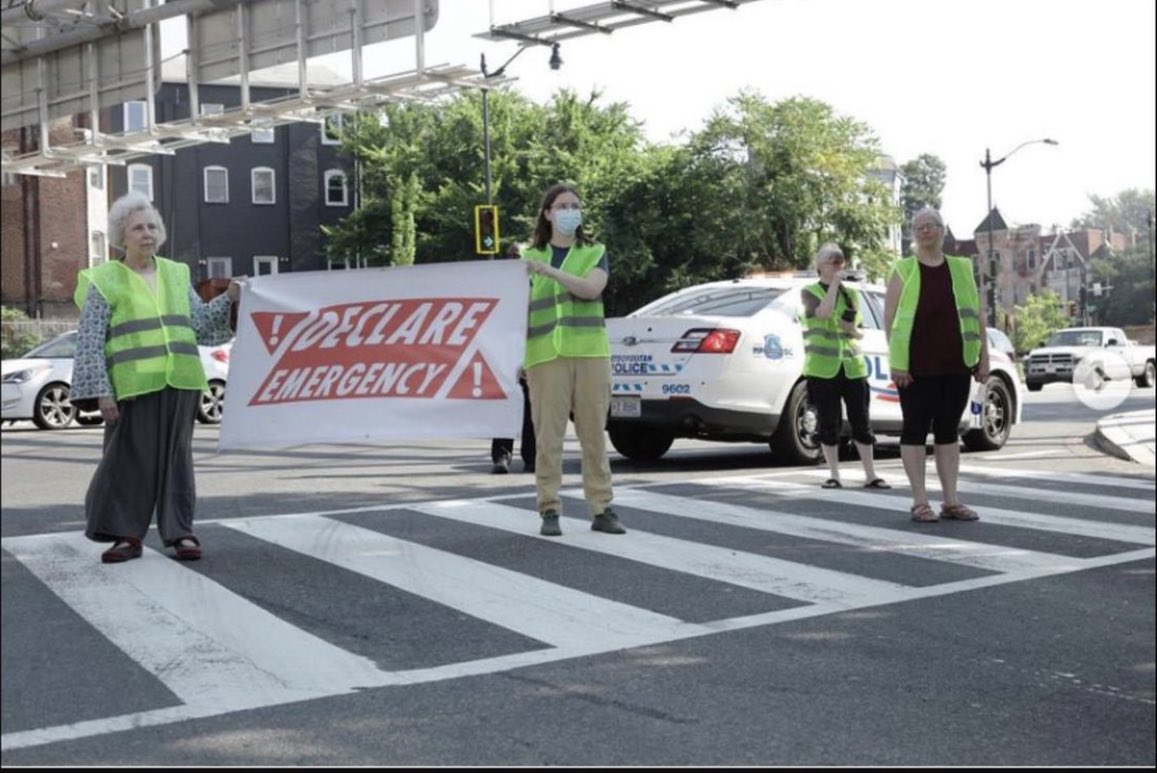 quitcarbonnc's tweet photo. Our protests started on July 1st, with a roadblock where four people were arrested, including QCNC’s cofounder Callie Justice. https://t.co/f6xkwZLjue