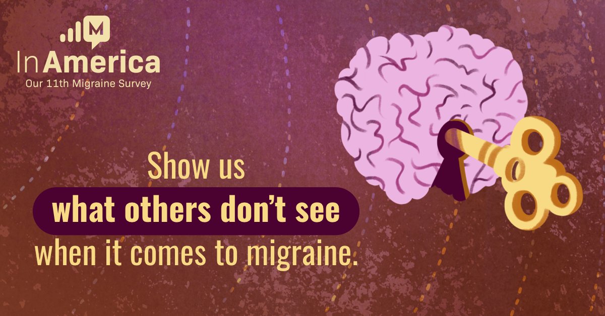 chatobstewart's tweet photo. Your migraine experience can make a difference in the lives of current and future patients. Take the Migraine In America Survey to help healthcare better understand the impact and management of migraines. https://t.co/RwBjTOFDeX https://t.co/RX4DJNyTjJ