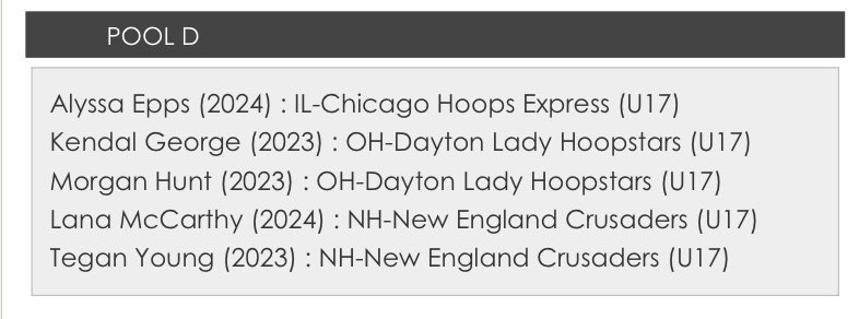 DLH Premier (@dlhpremier) on Twitter photo Congrats to <a href="/morgan_hunt5/">Morgan Hunt</a> & <a href="/kgeorge003/">Kendal :)</a> for being named Pool All Stars at <a href="/BlueStarBB/">Blue Star Basketball</a> Nationals #dlhfamily <a href="/USJN/">USJN</a> Congrats to <a href="/morgan_hunt5/">Morgan Hunt</a> & <a href="/kgeorge003/">Kendal :)</a> for being named Pool All Stars at <a href="/BlueStarBB/">Blue Star Basketball</a> Nationals #dlhfamily <a href="/USJN/">USJN</a>