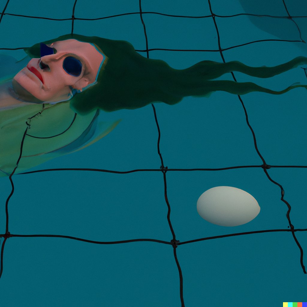 o_suegi's tweet photo. you could call Solari a surrealist before his time. Extraordinary depiction of his subject. Chilling mythos where a head floats in an enclosed pool. Trending on artstation. criterion film collection still frame. 4k resolution. highly detailed. realistic #dalle2 #promptengineer https://t.co/BoBSu177CL