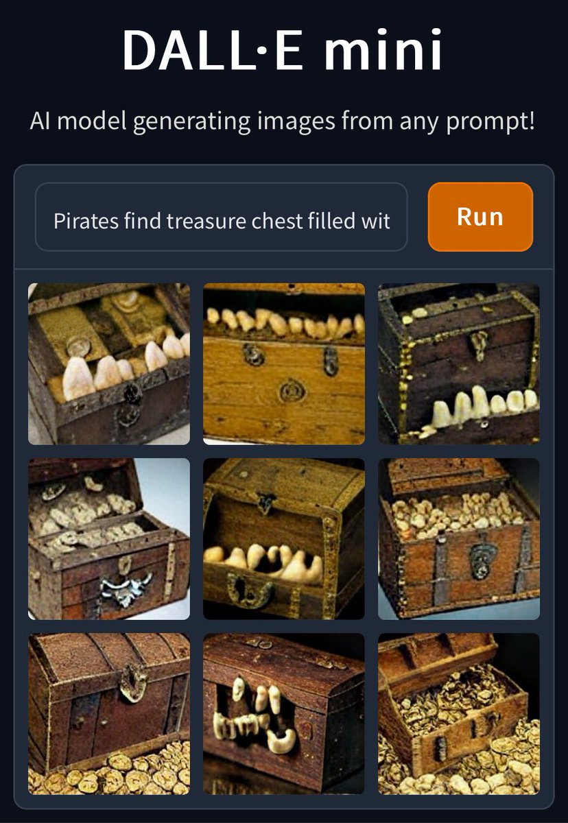 Pirates find treasure chest filled with teeth #dalleMini