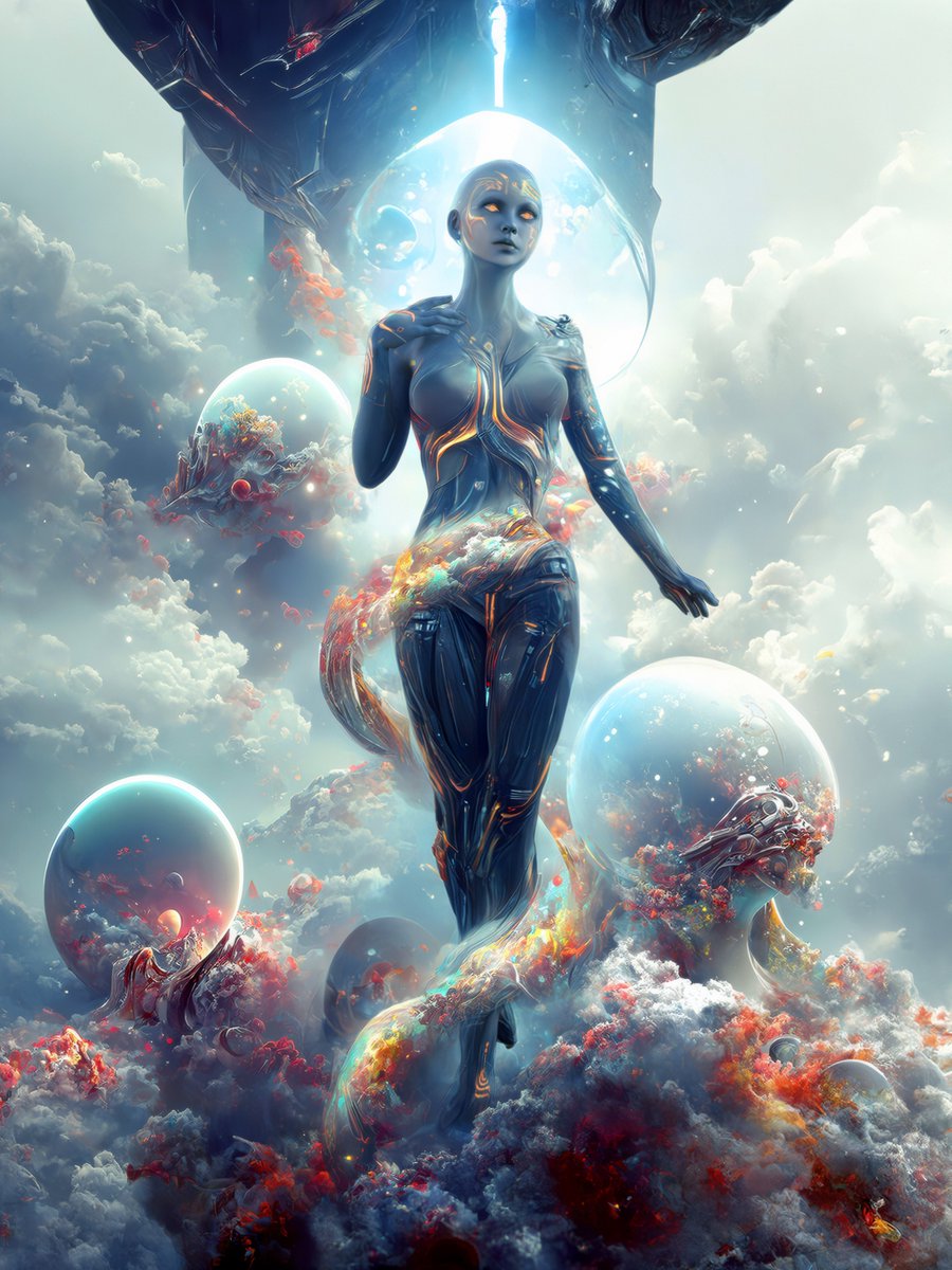 QmediaFX's tweet photo. 🔥Letting Go🔥
To reach spiritual transcendence, one must master the art of letting go--of all the shackles that bind us to the past, even if they were lessons.

A Scifi / Alien artwork on @objktcom
 
#conceptart #aiart #tezos #NFT https://t.co/tIQGCiN7Vc