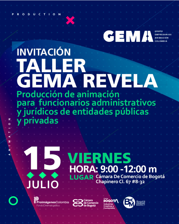 BOMBILLO AMARILLO® (@b_amarillo) on Twitter photo Este 15 de julio, en el marco del <a href="/BAM_Bogota/">Bogotá Audiovisual Market</a> , no te pueden perder el taller Gema Revela dedicado a la producción en la animación.
<a href="/Proimagenes/">Proimágenes Colombia</a>
<a href="/camaracomerbog/">Cámara de Comercio de Bogotá</a>
#AliadosGEMA #juntosbrillamosmás #produccion #animación #animacioncolombia #bogotaaudiovisualmarket #ModoBAM Este 15 de julio, en el marco del <a href="/BAM_Bogota/">Bogotá Audiovisual Market</a> , no te pueden perder el taller Gema Revela dedicado a la producción en la animación.
<a href="/Proimagenes/">Proimágenes Colombia</a>
<a href="/camaracomerbog/">Cámara de Comercio de Bogotá</a>
#AliadosGEMA #juntosbrillamosmás #produccion #animación #animacioncolombia #bogotaaudiovisualmarket #ModoBAM