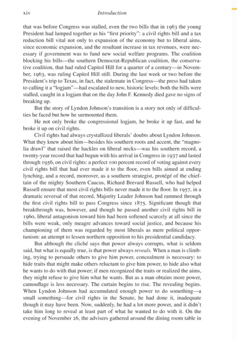 arampell's tweet image. “But although the cliche says that power always corrupts, what is seldom said...is that power always reveals. When a man is climbing, trying to persuade others to give him power, concealment is necessary…But as a man obtains more power, camouflage becomes less necessary.”
