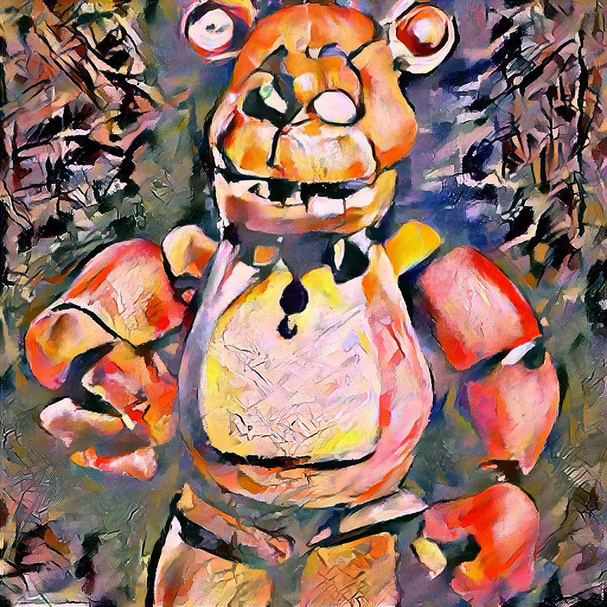 warpedfilms's tweet photo. OG #FNAF squad, done with a combination of #AI tools.

#craiyon #zyro #nightcafe
#AiArtwork #ArtificialIntelligence https://t.co/n09mN7ENxm