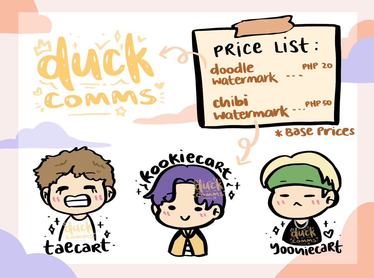 duckcomms's tweet photo. ˗ˏˋ  welcome to duckie's art commissions  ´ˎ˗

♡ #duckcomms - feedback  
♡ please read t &amp; c 
♡ dm to inquire! https://t.co/xB14EliD5T